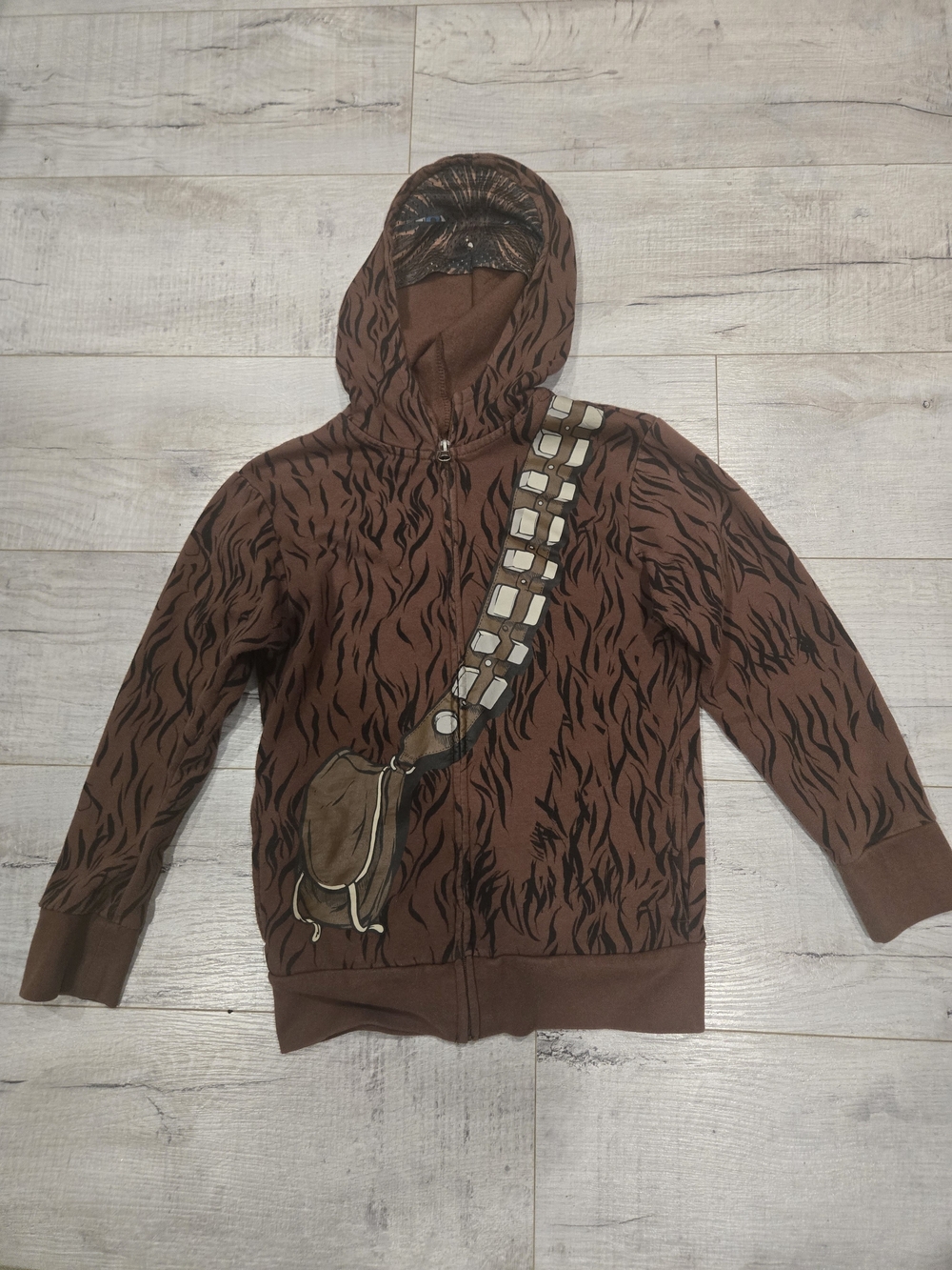 Star Wars Chewbacca Brown Zip-Up Hoodie With Mesh Facemask Hood  for Kids